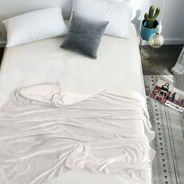 Manta polar de regalo para siesta con aire acondicionado, manta polar refrescante, diseño suave de vellón color leche, plegable, portátil y ligera, 100 % poliéster, para relajarse en el
