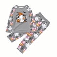 thumbnail image 6 of Halloween Family Pajamas Set Long Sleeve Crew Neck, Soft Matching Halloween Pajamas with Ghost Pumpkin Bow Print, Cute Family Halloween Pajama Set Sleepwear, 6 of 7