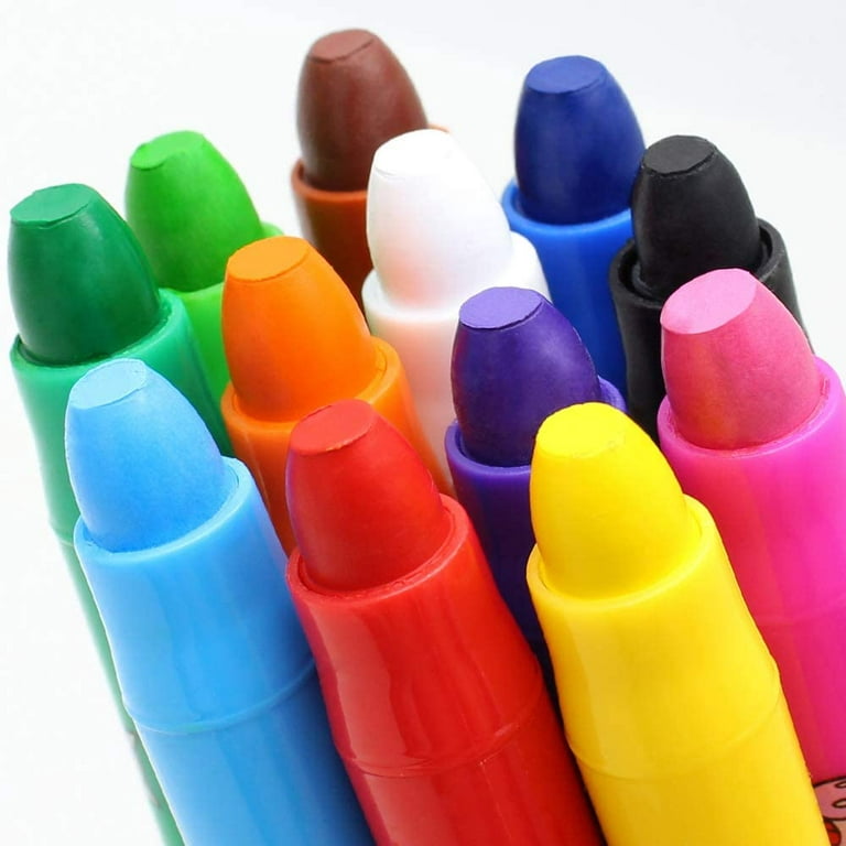 Lebze 12 Colors Toddler Crayons, Non Toxic Crayons Silky Crayons Jumbo  Washable Baby Crayon, Twistable Large Crayons for Kids and Children, Safe  Art