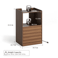 thumbnail image 2 of JOINICE  Mid Century Modern Record Player Cabinet, Vinyl Storage and Charging Station(Walnut）, 2 of 8