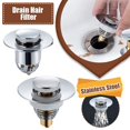 thumbnail image 2 of Universal Stainless Steel Basin Pop-Up Bounce Core Basin Drain Filter Hair Extension Bath Plug Sink Strai Kitchen Bathroom Tool Ordinary paragraph, 2 of 6