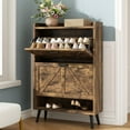 thumbnail image 6 of Shoe Storage Cabinet for Entryway, Large Shoe Cabinet with 2 Flip Drawers, Narrow Shoe Rack Cabinet, Slim Hidden Shoe Storage, Wooden Shoe Organizer Rack, Rustic Brown, 6 of 8