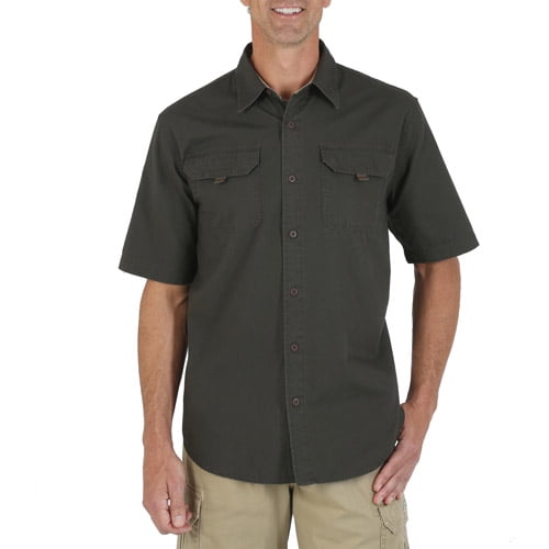 Wrangler - Short Sleeve Canvas Shirt - Walmart.com - Walmart.com