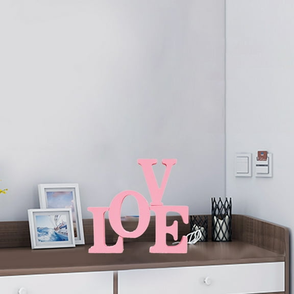 Masteelf Valentine's Day Decorations Wooden Love Table Sign Tabletop Centerpiece Signs