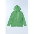 thumbnail image 1 of ABPHQTO Chaqueta con capucha y cordón de bolsillo con cremallera verde de mujer, 1 of 5