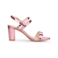thumbnail image 3 of BLISSFUL STEP Women's Slingback Block Heel Ankle Strap Sandals Pink 7, 3 of 7