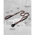 thumbnail image 6 of Tactical Dog Leash Heavy Duty, 4-6FT Shock Absorbing Bungee Lead with 2 Padded Handle, Metal Carabiner Clip, Car Seatbelt, Strong No Pull Leash for Medium Large X-Large Dogs, Brown, 6 of 6