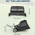 thumbnail image 3 of 42" Tow-Behind Lawn Sweeper - 21 cu. ft Heavy-Duty Leaf & Grass Collector with Adjustable Height for Yard, Lawn & Farm Use,Black, 3 of 7