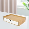 thumbnail image 4 of yuksok Bamboo Desktop Storage Drawer Scissors Supplies Premium for Study Bathroom white white single layer, 4 of 8