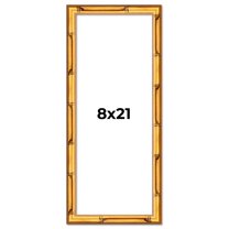 8x21 Frame Gold Bamboo Solid Wood Picture Frame | 1 Inch Moulding Width | Interior Frame Depth 0.75