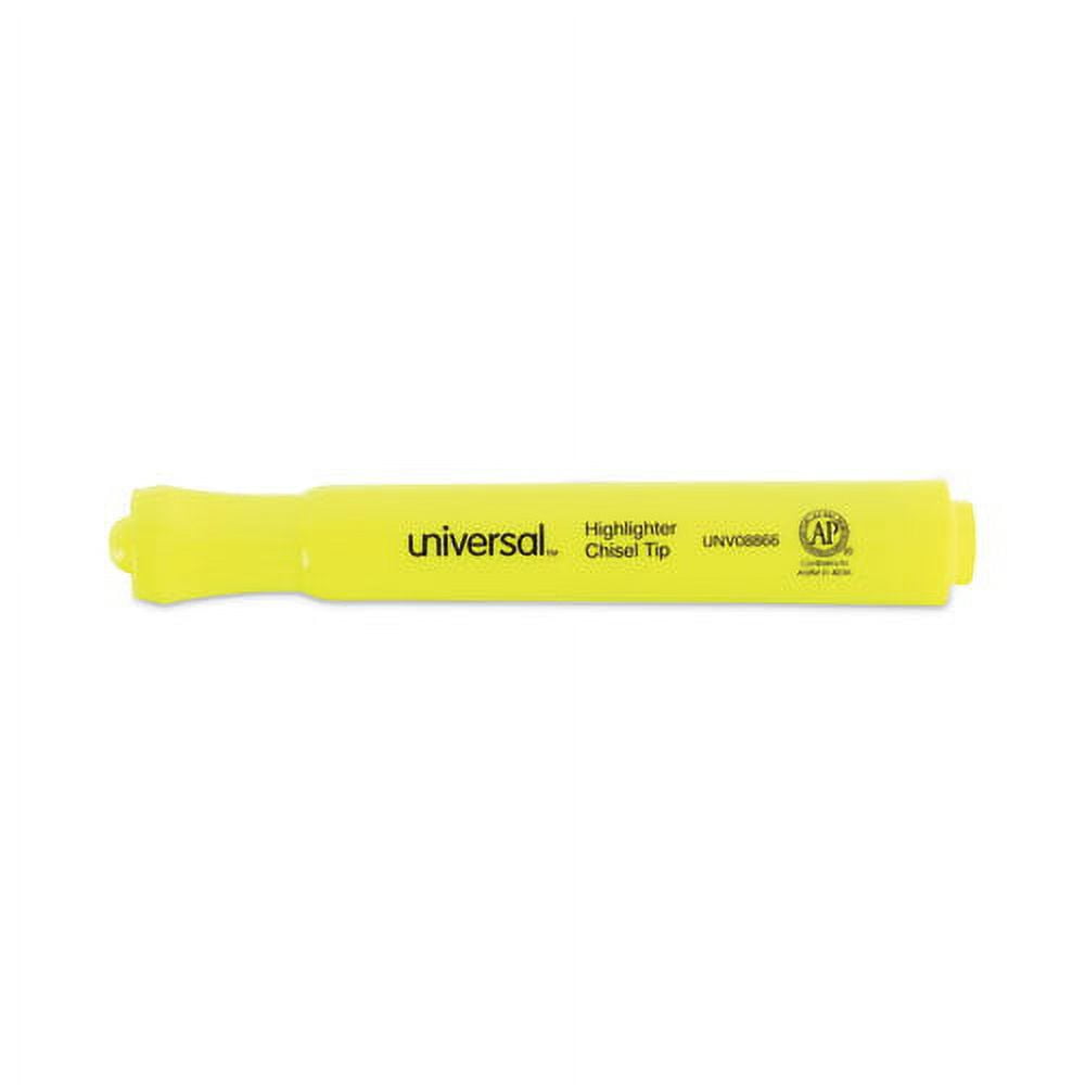 Desk Highlighter Value Pack, Fluorescent Yellow Ink, Chisel Tip, Yellow Barrel, 36/pack | Bundle of 2 Packs