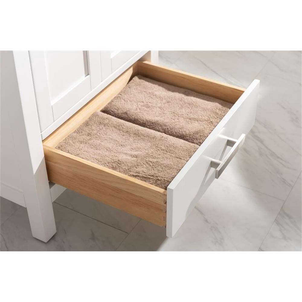 Valentino 24" Single Sink Bathroom Vanity in White with Porcelain integrated Countertop and Sink