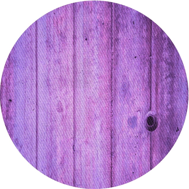 Ahgly Company Tapis Rond Lavable en Machine Intérieur Transitionnel Heliotrope Violet, 7 Pieds Rond