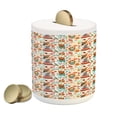 thumbnail image 1 of Colorful Piggy Bank, Forest Animals and Foliage Pattern with Fox Wolf Snail and Mosquito Cartoon Jungle, Ceramic Coin Bank Money Box for Cash Saving, 3.6" X 3.2", Multicolor, by Ambesonne, 1 of 4