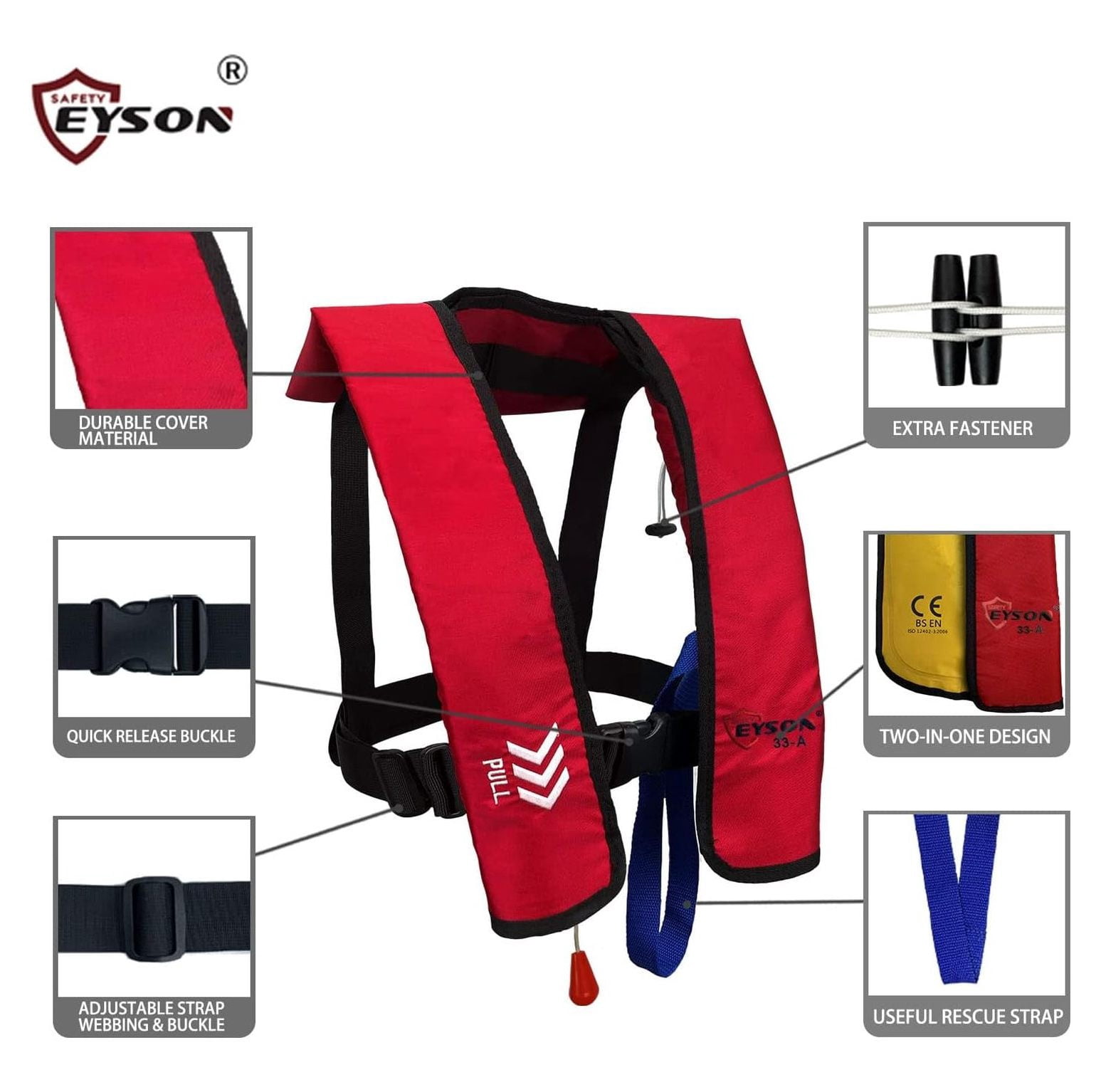 Inflatable Life Life Vest Basic Automatic/Manual (Red Auto)