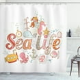 thumbnail image 1 of Ambesonne Cartoon Shower Curtain, Marine Life Theme, 69"Wx84"L, Multicolor, 1 of 3