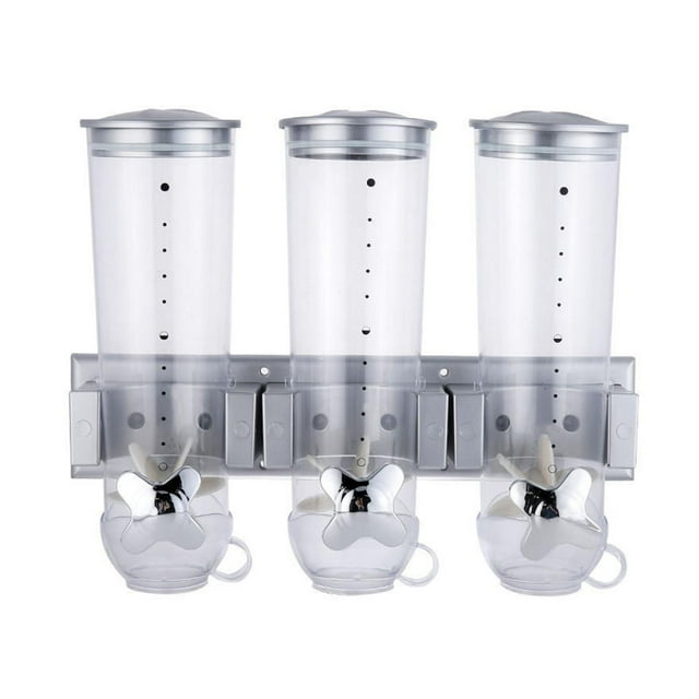 Dispensador de alimentos secos, dispensador de cereales, lata sellada para aperitivos en granos de café, montaje en pared de 4,1-5L, acrílico,