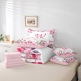 thumbnail image 4 of Erosebridal Initial Letter Bedding 7PCS King Size Comforter Sets Bowknot Alphabet Bedding Sets A-Z Bed in a Bag,1 Comforter,1 Flat Sheet,1 Fitted Sheet,2 Pillowcases,2 Throw Pillow Covers, 4 of 5