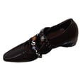 thumbnail image 2 of GERsome Women's Pumps Shoes Low Block Heels Closed Pointy Toe Ankle Strap Wedding Party Work Dress Shoes, Brown Size 7.5, 2 of 8