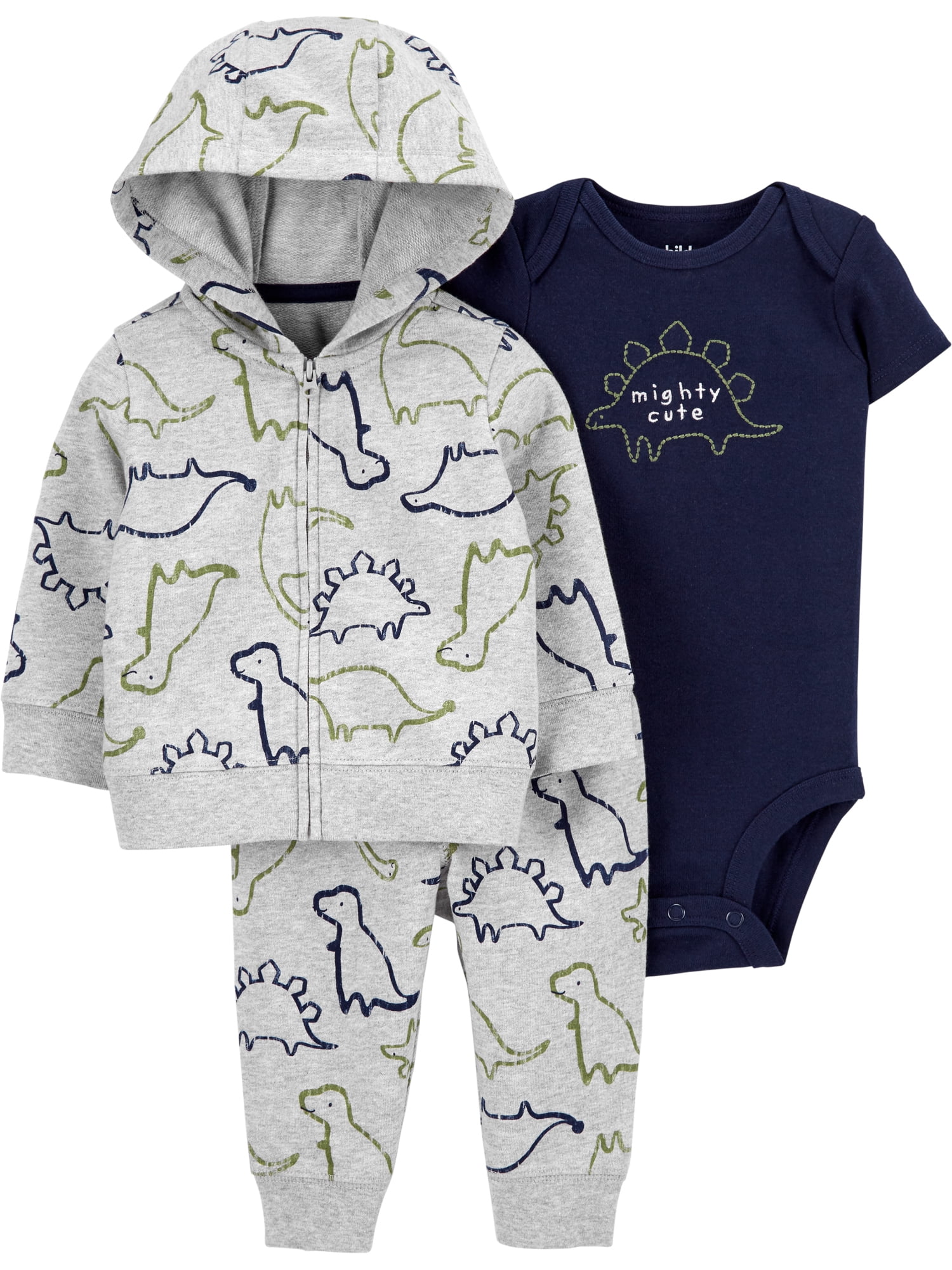 Carter's Child of Mine Baby Boy Cardigan, Bodysuit & Pant Outfit, 3 pc set, Sizes 0/3-24 Months