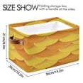 thumbnail image 4 of Yellow and Orange Fish Scales Square Storage Bins with Handles Collapsible Containing Box 1 Pack, 4 of 9