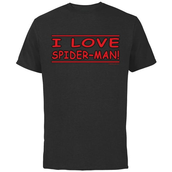 Marvel Spider-Man: No Way Home I Love Spider-Man - Short Sleeve Cotton T-Shirt for Adults - Customized-Black