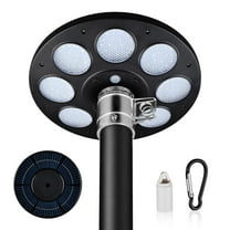 Yescom Solar Flag Pole Light 136 LED 2600mAh Bright White 7000K for 15 to 30 Ft Poles Black