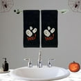 thumbnail image 6 of Serafina Home Halloween Bathroom Hand Towels Set of 2 – Cute Boo Ghost Design on Black Cotton - Decorative Bath or Kitchen Holiday Home Décor, 6 of 7