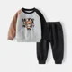 thumbnail image 2 of New Spring Autumn Children Clothes Set Color Patchwork Kids Boys Two-Piece Sets Children Boy Casual Tracksuit Outfits Tops Pants, 2 of 6