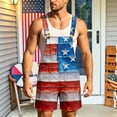 thumbnail image 2 of American Flag Overalls Men 4th of July Overall Shorts 250 Anniversary USA Bibs Red White and Blue Outfits Patriotic, 2 of 6