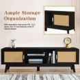 thumbnail image 3 of 63 - inch Dark Brown TV Stand | High - Quality Hinges for Easy Door Operation | Keep Your Room Neat and Stylish, 3 of 6