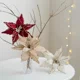 thumbnail image 4 of Flor de Pascua artificial grande con purpurina de 28 cm, adorno colgante para Navidad, guirnaldas de bricolaje, decoración para fiestas navideñas, 4 of 5