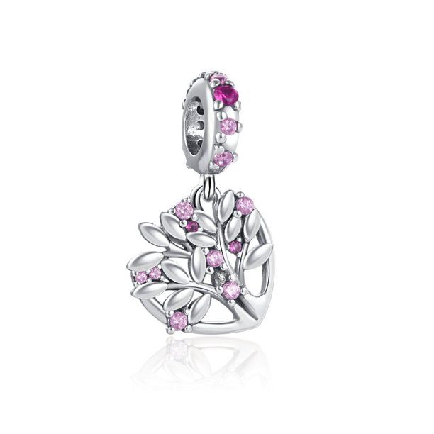Madre de plata de ley 925 & Abalorios colgantes de corazones para hija, cuentas finas DIY compatibles con pulsera Pandora Original, joyería DIY para mujer Tan Jianjun unisex
