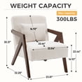 thumbnail image 2 of Leumius Mid-Century Modern Accent Chair,Upholstered Chenille Fabric with Pillow and Solid Wood Frame for Bedroom, Living Room, Balcony, Reading Room,Beige, 2 of 8
