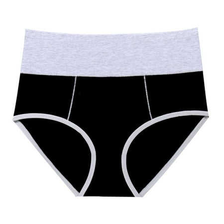 

Qingsaizhen Panties Women Underpants Color Block Abdomen Tightening Ladies Good Stretch Wide Waistband Briefs for Daily Wear