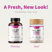 Snap Supplements Hair, Skin and Nails Support with Biotin and Collagen, 60 Capsules, Adult Dietary Supplement, Easy-to-Use Capsule Format, For supports healthy-looking hair, skin and nails