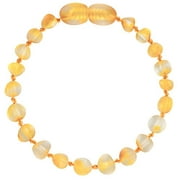 Baltic Amber Bracelet (Raw Unpolished Honey, 5.5 inches) -100% Certified Natural Baltic Amber - Natural Pain Relief