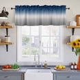 thumbnail image 2 of 2 Pack Abstract Valance for Window Blue Grey Gradient Modern Art Kitchen Valance Rod Pocket Short Curtain Topper Decorative Window Treatment for Living Room Bedroom 42"x12", 2 of 8