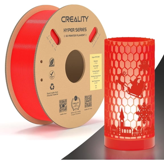 Creality Red PETG Filament 1.75mm High-Speed 3D Filament for K1 Max 30-600mm/s Printing 1kg/2.2lbs Spool Hyper PETG w Dimensional Accuracy /- 0.03mm