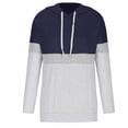 thumbnail image 3 of Women's Striped Hoodies Sweatshirts Long Sleeve Drawstring Color Block Hooded Tops Casual Basic Fall Pullover, 3 of 5