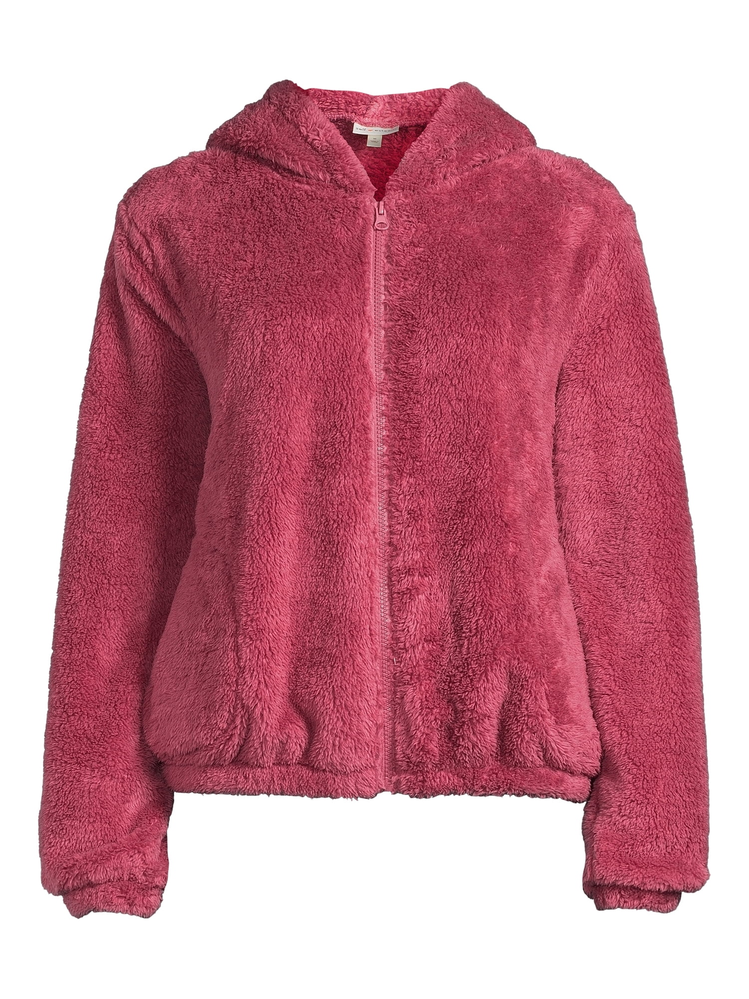 Self Esteem Juniors Faux Sherpa Zip Up Hoodie