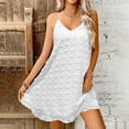 thumbnail image 5 of ClodeEU Women's V Neck Sleeveless Swing Mini Dress, Casual Loose Flowy Tank Dress for Summer Beach White,Women's Plus M, 5 of 8