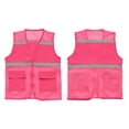 thumbnail image 5 of Men's Workwear Waistcoat Vest Jacket Multi Pocket Mesh V-Neck Cooling Breathable Outdoor Fishing Hiking Travel Casual Utility Gear | AESTIVO,Hot Pink L, 5 of 7