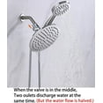 thumbnail image 5 of Solid Metal Shower Arm Diverter with Handshower Mount for Hand Held Showerhead and Fixed Spray Head ∣ G 1/2 3-Way Bathroom Universal Shower System Replacement Part (Silver), 5 of 7