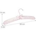 thumbnail image 4 of Perchas de satén, Juego de 10, Perchas acolchadas suaves para chaquetas, Gancho giratorio de 360°, 38 cm, Lazo, rosa, 4 of 5