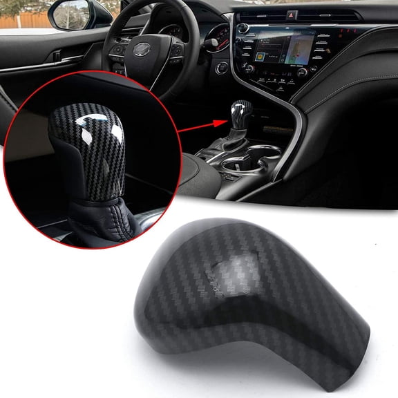 Xotic Tech Gear Shift Knob Cap Cover Trim, Carbon Fiber Pattern, Compatible with Camry 2018-2024 or Corolla Hatchback 2019-2024 or Avalon 2019-2024