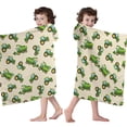 thumbnail image 4 of Cartoon Tractors Green Beige Pattern Hooded Bath Towel，60"x35" for Ages 3 To 12 Kids, Quick Dry Lightweight Soft Microfiber Hood Beach Towel Cover Up for Kids, 4 of 7