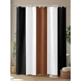 thumbnail image 4 of Shower Curtain Boho Stripe Shower Curtains for Bathroom, Waterproof Polyester Shower Curtain Set with Hooks, Extra Long 72" x 78" Bohemian Brown Black White, 4 of 6