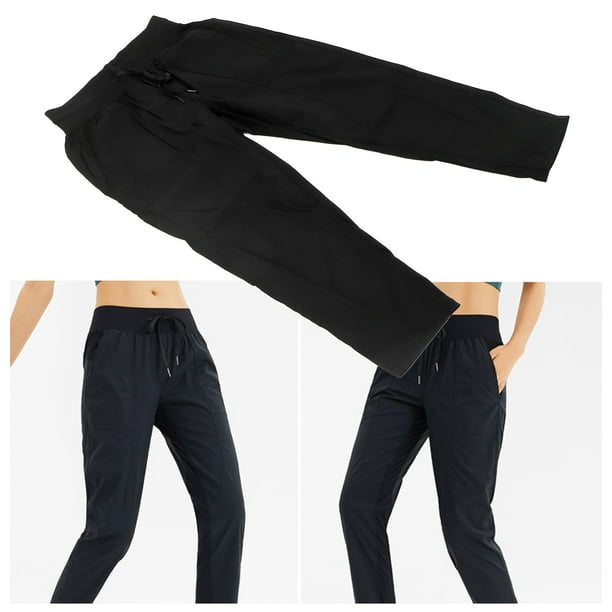 Pantalon Jogging Femme Noire Cordon de Serrage avec Poche –