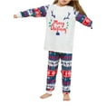 thumbnail image 2 of Christmas Pajamas for Family Long Sleeve Letter Print Tops + Snowflake Trousers Set Winter Sleepwear, 2 of 10
